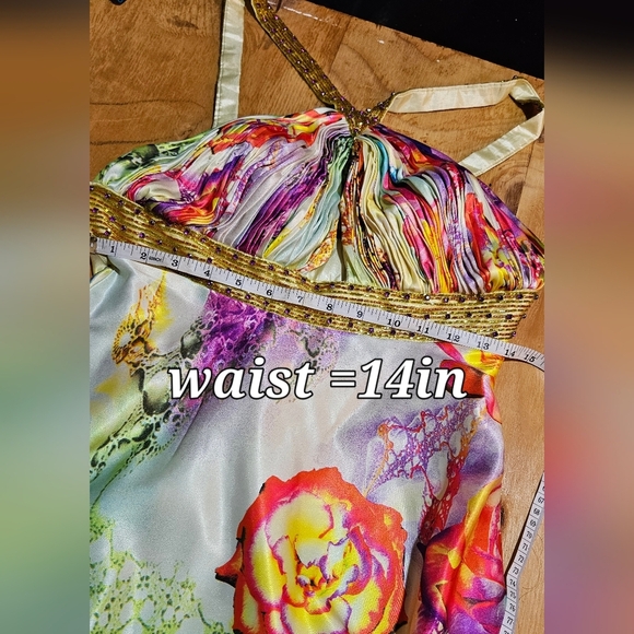 Source Unknown Colorful Floral Halter Maxi Dress - Picture 8 of 13
